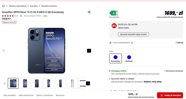 Czerwone przyciski w sklepie internetowym MediaMarkt mają zachęcać konsumentów do zakupów, aczkolwiek ten odcień jest głównym wyróżnikiem marki. Źródło: MediaMarkt