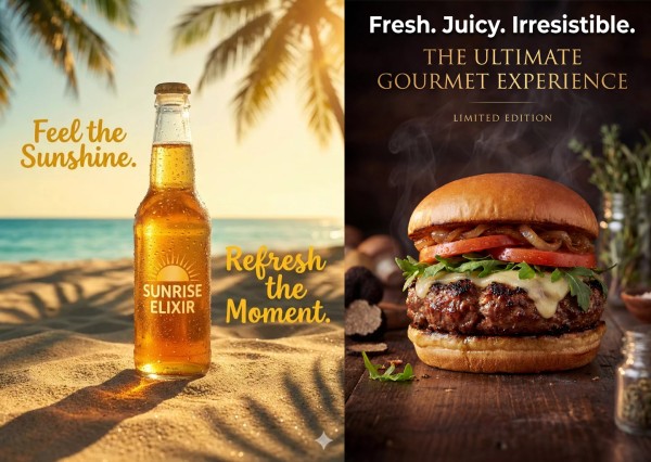 Reklamy graficzne wykreowane przez narzędzia AI. Źródło: Pixpretty.tenorshare.ai