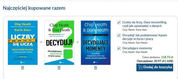 Pakiet książek zarekomendowany przez księgarnię internetową pozwala zaoszczędzić 16%.