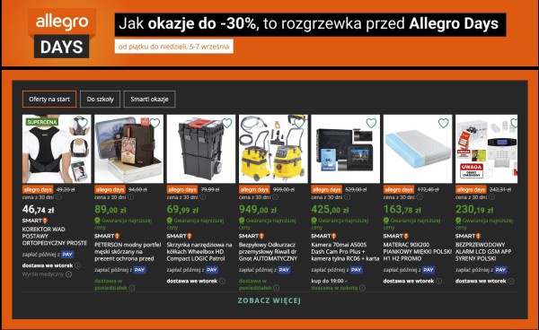 Allegro Days to idealny moment na wyprzedaż towaru posezonowego. Źródło: Allegro.pl