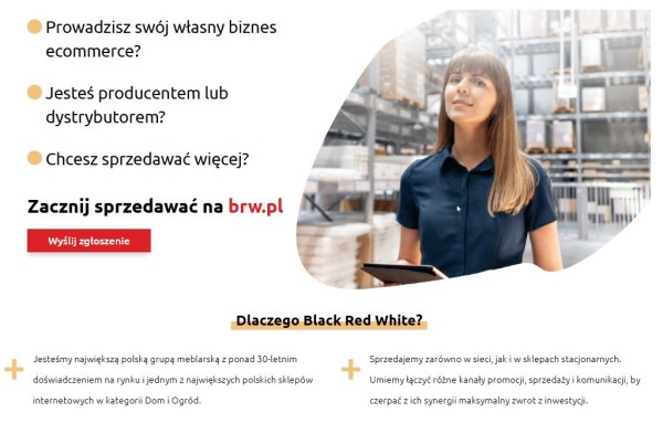Marketplace dla przedsiębiorstw z branży meblowej. Źródło: Black Red White