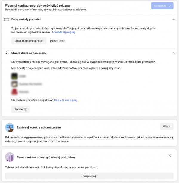 Panel Przegląd Konta.