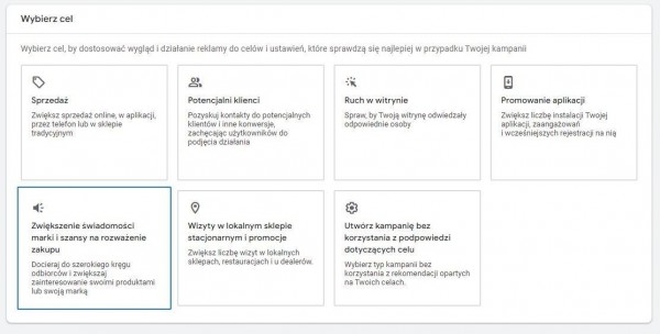Cele kampanii SEM w systemie reklamowym Google Ads.
