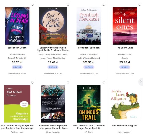 Księgarnie internetowe najpierw zamawiają książki od zagranicznych dostawców, a potem wysyłają konsumentowi, który czeka na paczkę do 10 dni. Źródło: Świat Książki