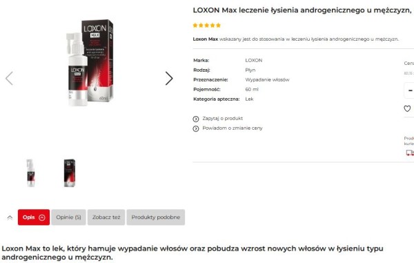 Nagłówek dotyczący działania leku zawiera kategoryczne stwierdzenia, które są niedopuszczalne w przypadku suplementów diety. Źródło: eZiko Apteka