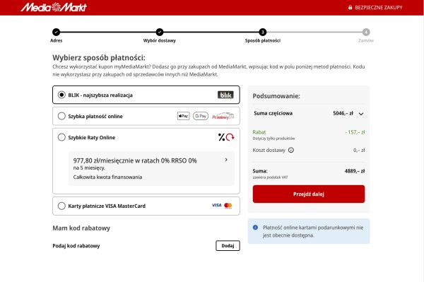 Bezpieczne płatności online na 4 sposoby. Źródło: Mediamarkt.pl