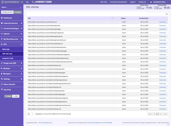 Pozycjonowanie osCommerce z pomocą mapy XML. Źródło: Oscommerce.com