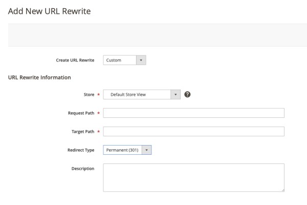 Ustawienia przekierowań do optymalizacji Magento.