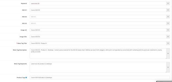 Optymalizacja OpenCart z poziomu strony produktowej. Źródło: Opencart.com
