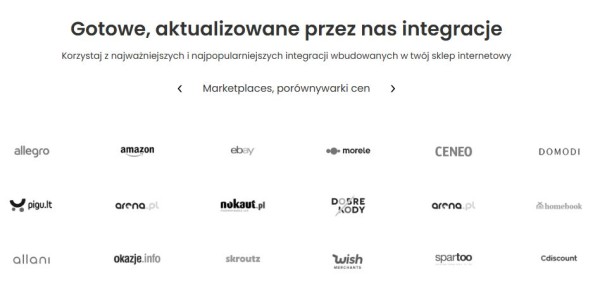 Integracje platformy e-commerce SaaS wpływają na m.in. obecność produktów w porównywarkach cen, co wpływa na pozyskiwanie klientów. Źródło: Idosell