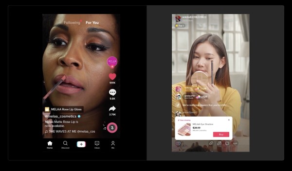 Reklamy TikTok Shop z tagiem produktowym. Źródło: Bandt.com.au