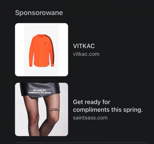 Social media marketing w e commerce Screen 3 Reklama na Facebooku wyświetlana w formie banera graficznego w kolumnie bocznej.