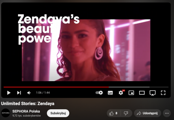 Kampania „Unlimiter Stories” z udziałem znanej aktorki dla marki Sephora.