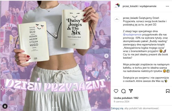 Post zachęcający followersów do oznaczania znajomych pozwala na szybkie rozprzestrzenianie się informacji o promocji i specjalnych pakietach. Źródło: Instagram