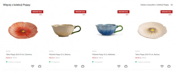 Sekcja na karcie produktowej zachęcająca do zamówienia innych produktów z kolekcji.