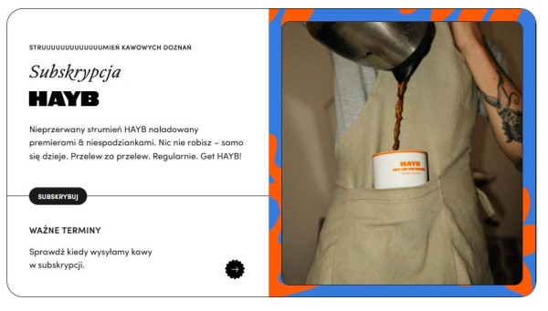 Subskrypcja w palarni kawy. Źródło: Hayb