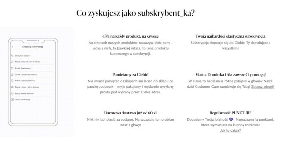 Subskrybentki otrzymują wiele korzyści, w tym darmową dostawę i punkty w programie lojalnościowym. Źródło: Your Kaya