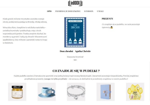 Subskrypcja mystery boxa z ujawnioną książką i dodatkowymi niespodziankami. Źródło: inBOOX