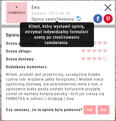 Przykład customer-generated content. Źródło: Getreview.pl
