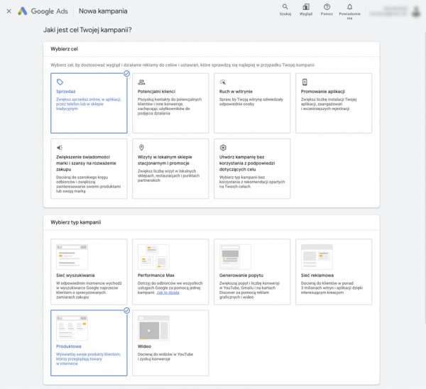 Google Shopping screen 3 Tworzenie kampanii Google Shopping.